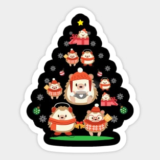 Hedgehog Ornament Christmas Tree Sticker